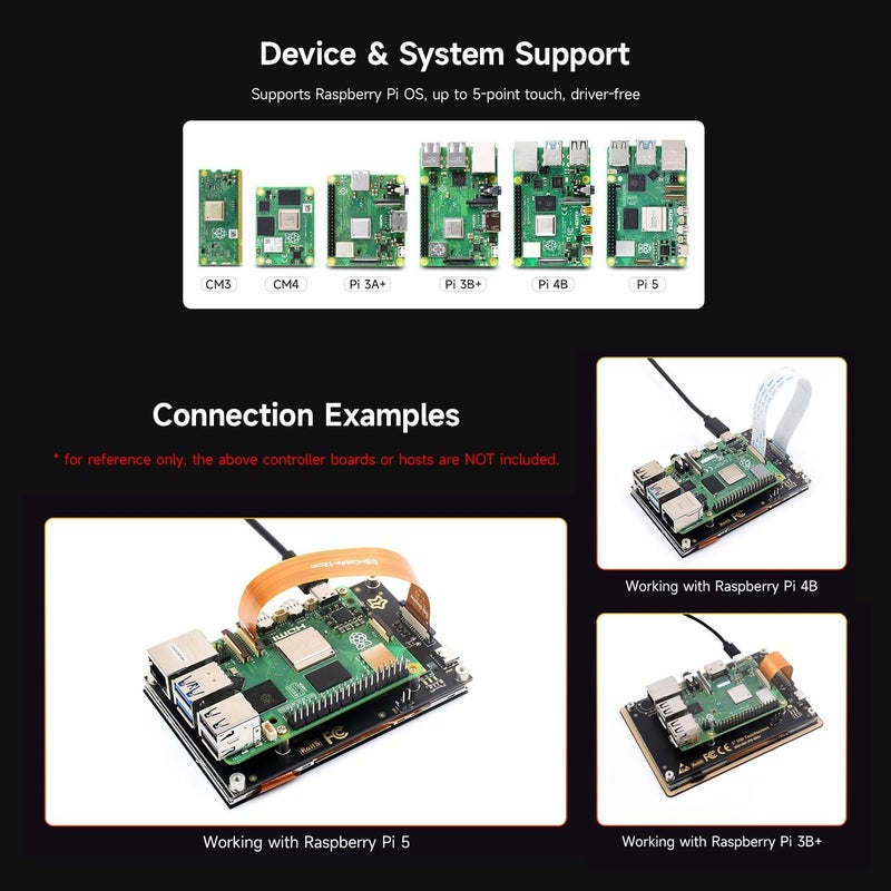 KLAYERS شاشة LUCKFOX DSI لـ Pi 5/4B/CM4/CM3 تدعم الطباعة ثلاثية الأبعاد، شاشة تعمل باللمس السعوية 800x480، لوحة LCD زجاجية مقواة لـ Raspberry Pi 5 - Image 4